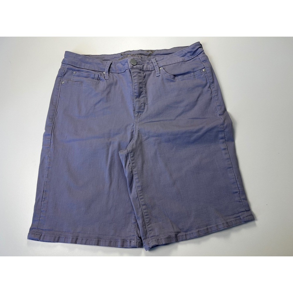 Seven 7 Sunset Bermuda Shorts Womens Size 14 Purple‎ Denim High Rise Casual
